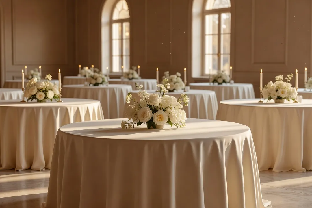 Salle de réception de mariage halal décorée avec sobriété