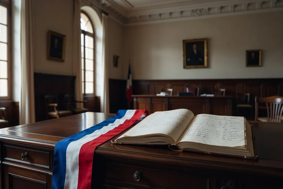 Cérémonie de mariage civil à la mairie en France