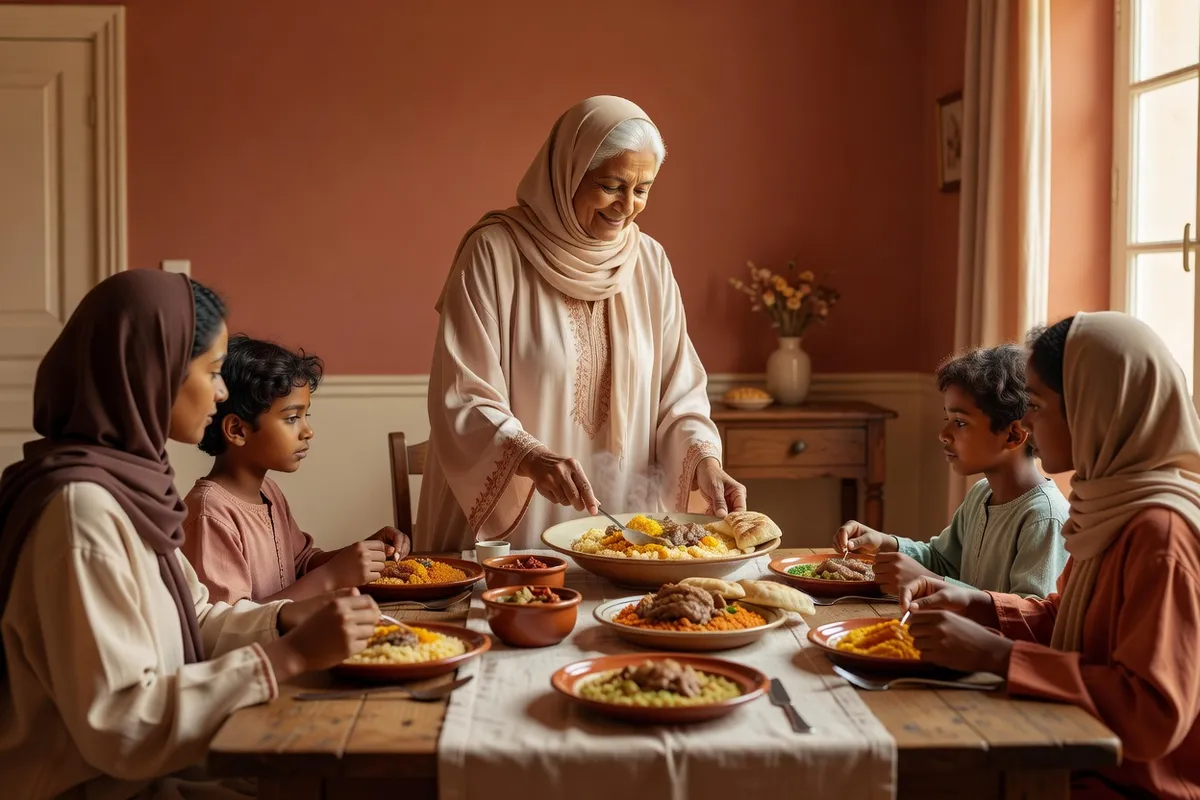 Repas de famille multigénérationnel