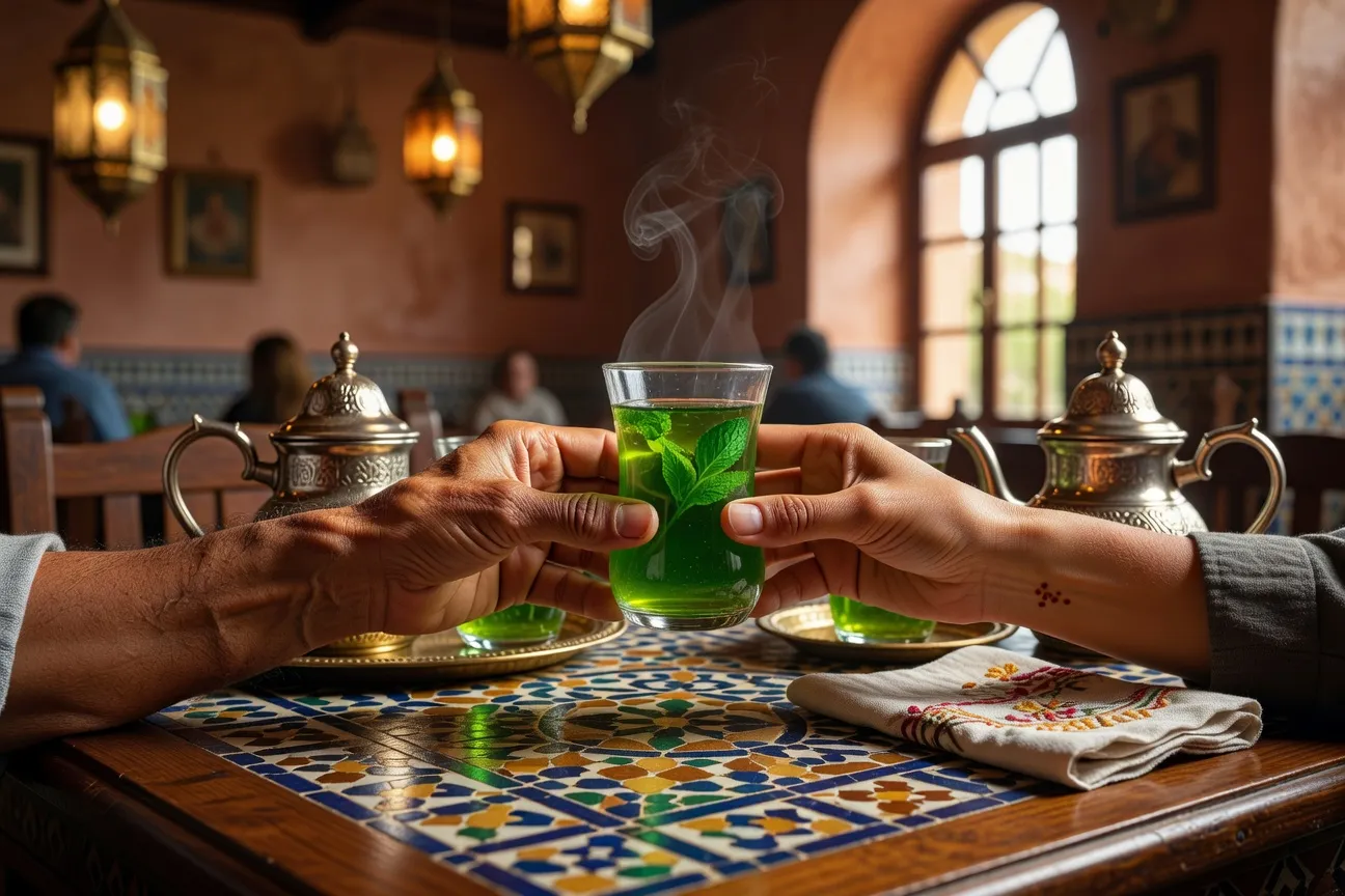 Thé à la menthe traditionnel algérien