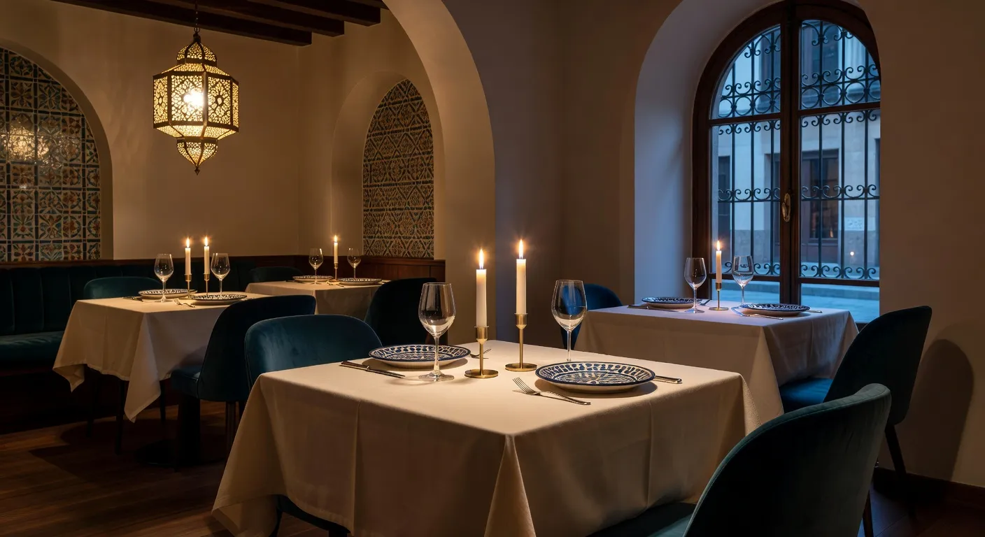 Restaurant franco-marocain avec ambiance élégante